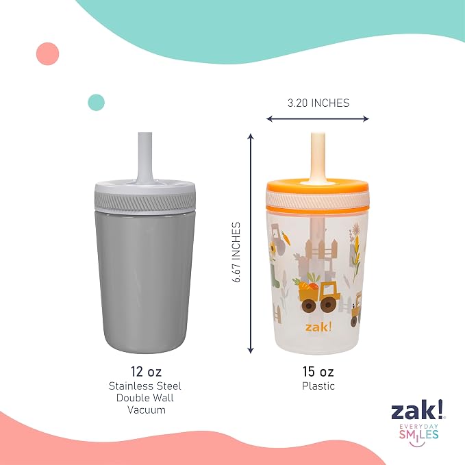 Zak Designs Kelso Toddler Cups For Travel or At Home, 15oz 2-Pack Durable - Image 8