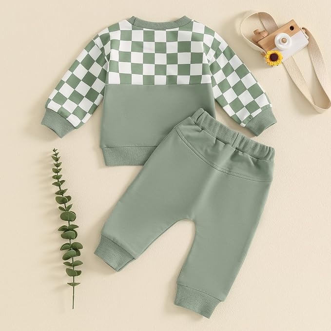 Toddler Baby Boy Fall Outfits Long Sleeve Crew Neck Pullover Sweatshirt + - Image 6