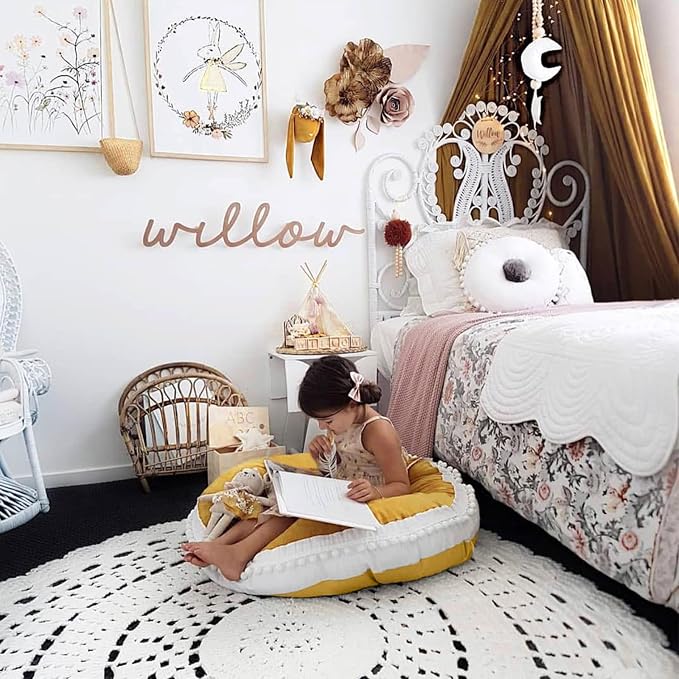 Large Floor Pillow Kids Round Floor Cushion Seating, 35 inches Big Circle Pillow - Image 5