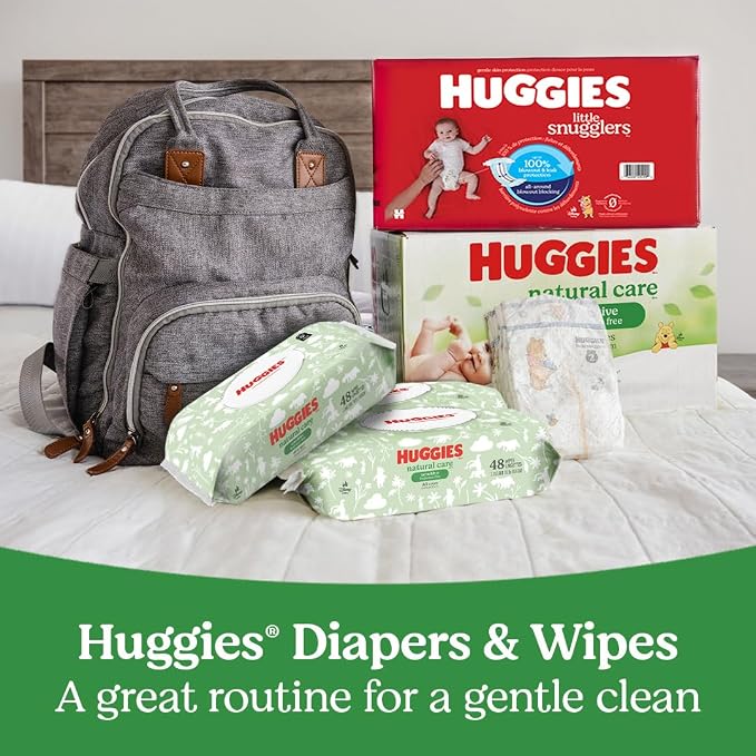 Huggies Natural Care Sensitive Baby Wipes, Hypoallergenic, 6 Flip-Top Packs - Image 9