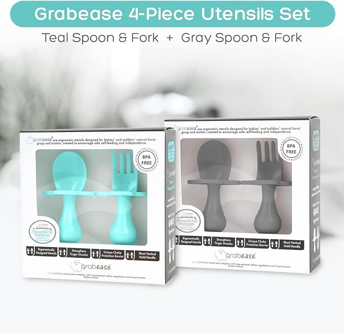 Grabease Silicone Baby Feeding Utensil Set - Image 2