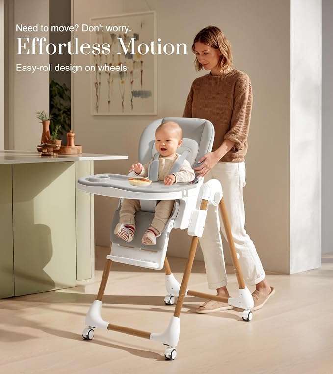 Mallify Foldable High Chairs for Babies and Toddlers, 3-in-1 Convertible Baby - Image 3