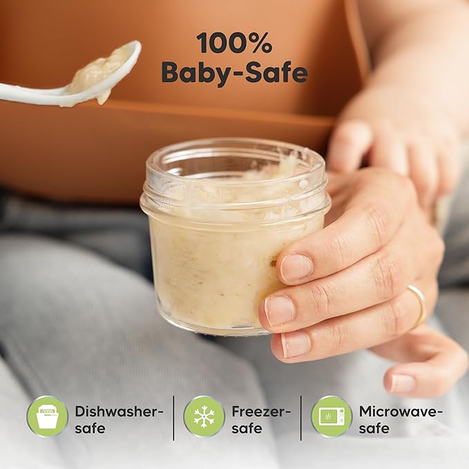 KeaBabies 12pk 4oz Glass Baby Food Containers - Image 5