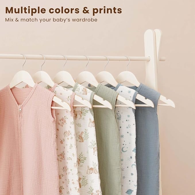 Konssy Muslin Baby Sleep Sack 0-6 Months 0.8 TOG, 2 Pack 100% Cotton Wearable - Image 7