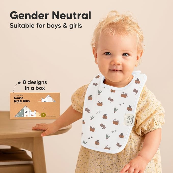 KeaBabies 8-Pack Organic Baby Bibs - Image 9