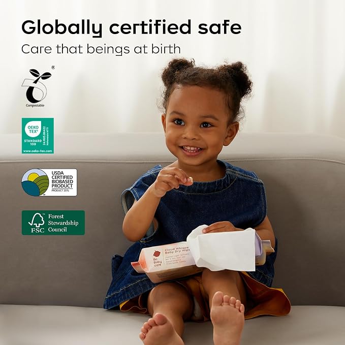 Bc Babycare Dry Wipes, Plant-based Fibers, Wet and Dry Multi-Use Facial Cloth - Image 8