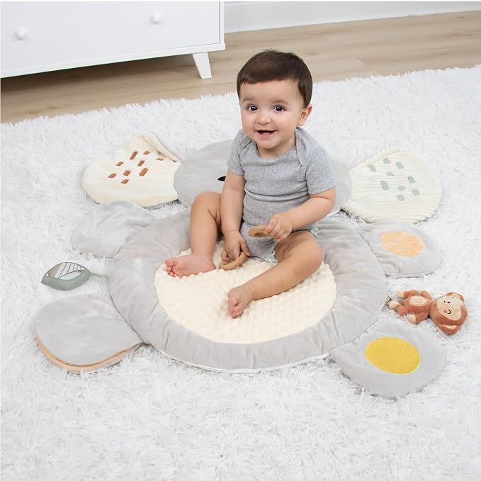 The Peanutshell Tummy Time Mat Girl and Bunny Baby Lovey- Baby Floor Play Mats - Image 6