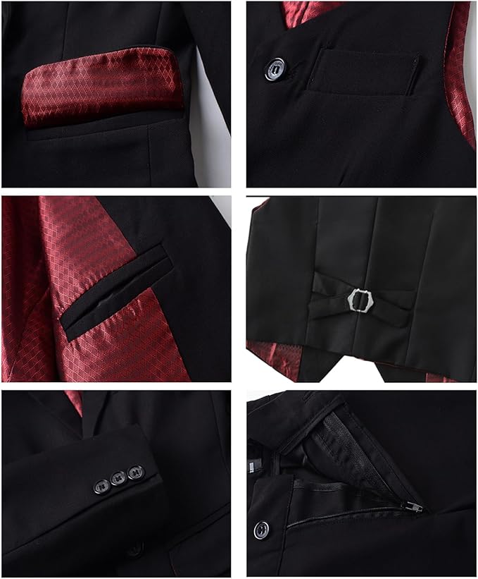 Boys Suit for Kids Tuxedo Suits for Wedding Formal Suit Set Toddler Boy Dress - Image 6