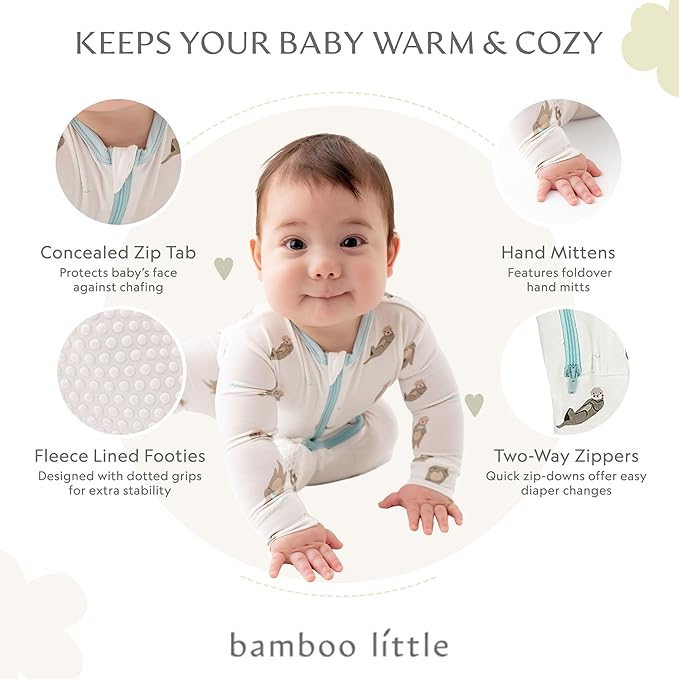 Bamboo Little Soft Baby Footie Pajamas, Baby Clothes, Newborn Sleepers - Image 2