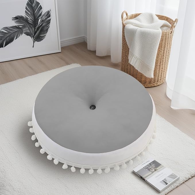 Large Floor Pillow Kids Round Floor Cushion Seating, 20 inches Big Circle Pillow - Image 7