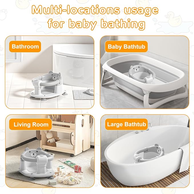 Baby Bath Seat for Babies 6 Months & up, Non-Slip Toddler Bath Seats for Babies - Image 7