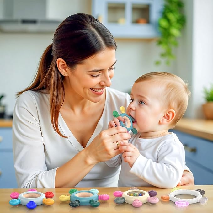 akolik Teething Toys for Babies, Baby Teethers Toy Teething Ring Silicone - Image 7