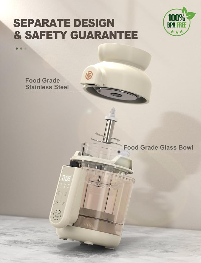 Auto Baby Food Maker, Glass Baby Food Mills, Baby Blender & Steamer and Puree - Image 3