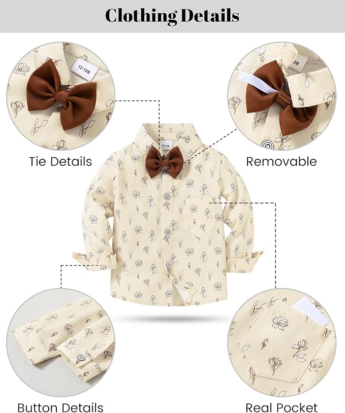 nilikastta Boy Suit Toddler Boy Outfit Boy Dress Shirt - Image 4