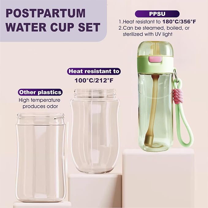 PPSU Pregnancy Water Bottle and Baby Bottle Set, Patented Leak-Proof Design - Image 3