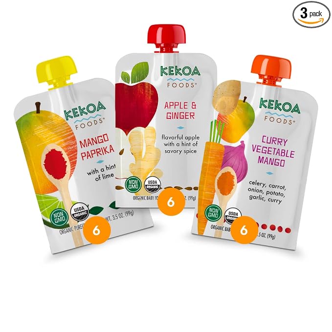 Kekoa Foods 100% USDA Certified-Organic Vegetarian Baby Food Puree Variety by KekoaFoods