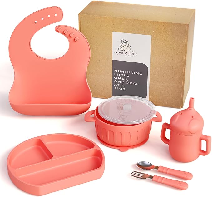 mimi & kiki BPA-Free Silicone Baby Feeding Set, Baby Plates and Bowls Set - Image 8