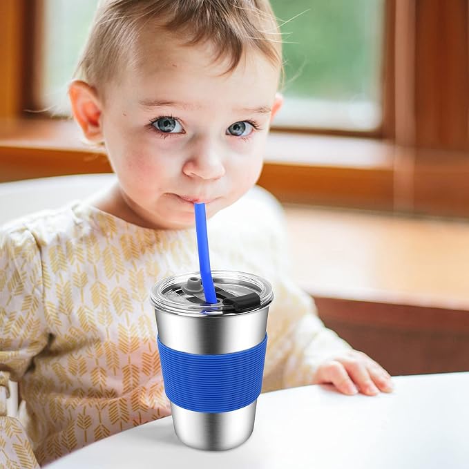 Kids Cups with Straws and Lids, 5 Pack 12oz Spill Proof Toddlers Straws Tumbler - Image 7