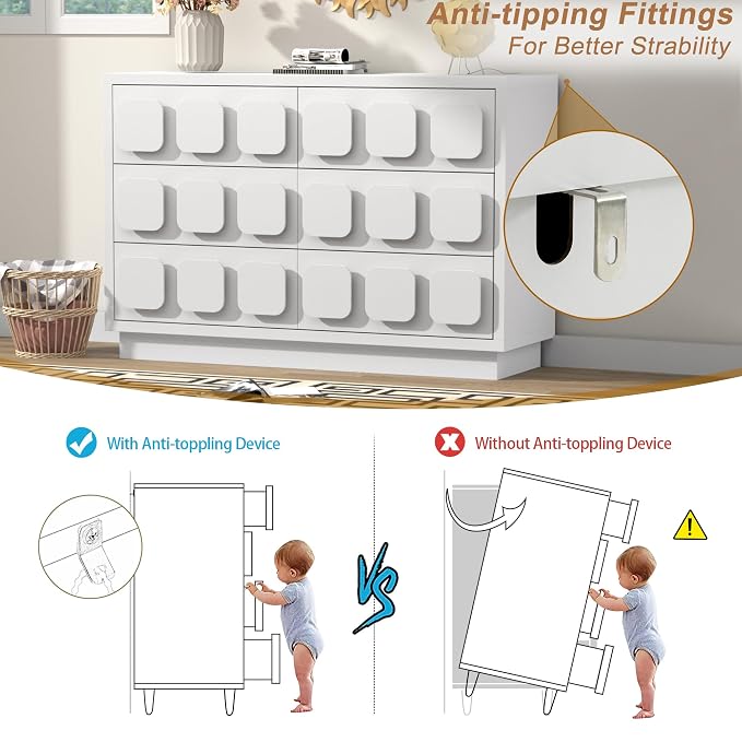 Anbuy White Baby Dresser for Bedroom, Dresser for Baby - Image 7