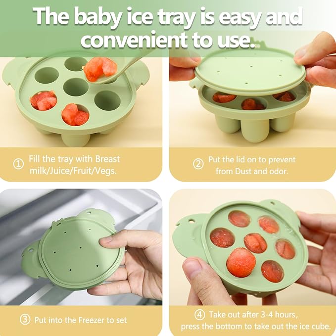 Baby Fruit/Food Feeder with Breastmilk Popsicle Molds & Teether Combo Food - Image 3