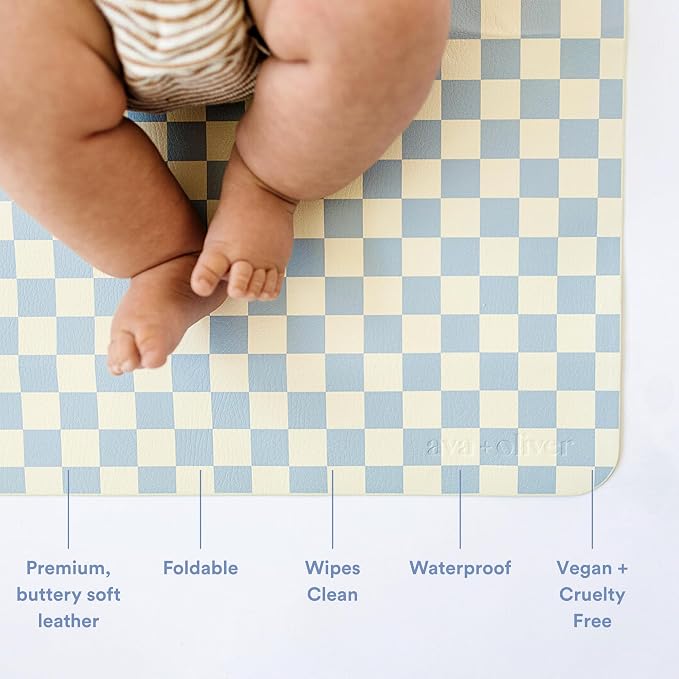 Ava + Oliver Vegan Leather Baby Changing Mat - Image 3