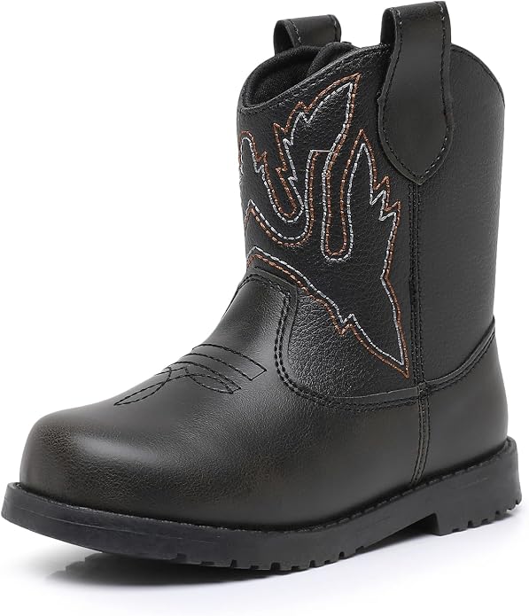 Blikcon Toddler Cowboy Boots for Boys Girls Baby Infant Cowgirl Boots Round Toe by BlikconGroup