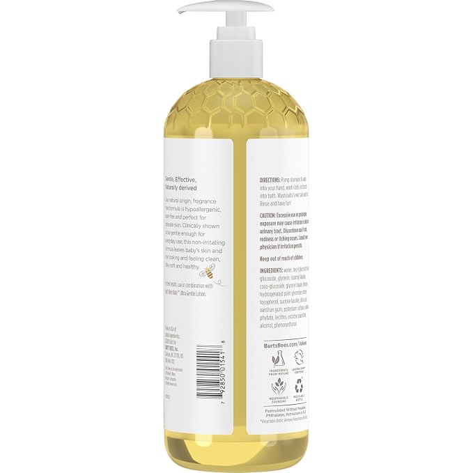 Burt's Bees Baby Sensitive Shampoo and Wash, Fragrance Free, Tear Free - Image 12