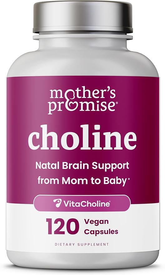 Prenatal Choline Supplements 550mg | 120 Capsules | Supports Baby’s Brain by MothersPromise