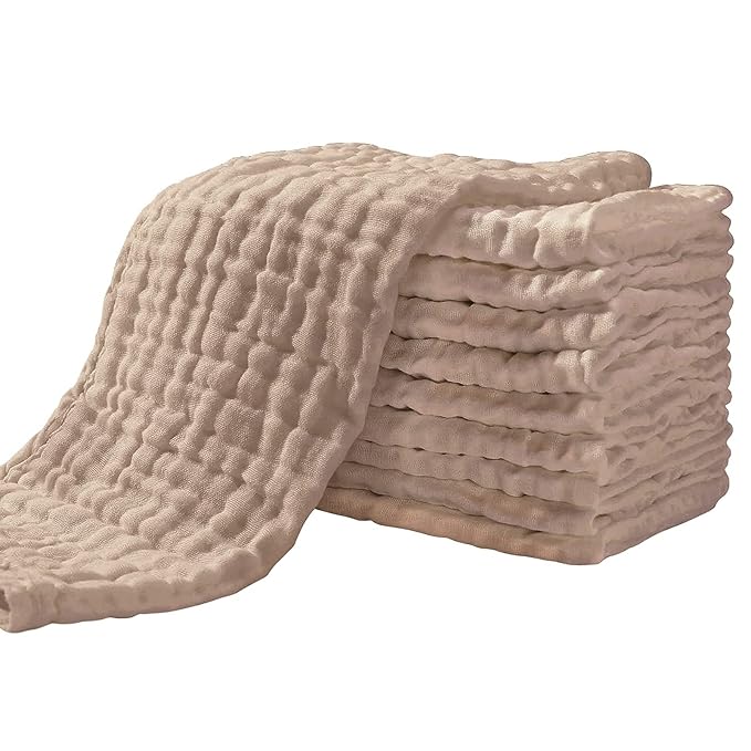 Yoofoss Muslin Burp Cloths for Baby 10 Pack 100% Organic Cotton Baby Washcloths by YOOFOSS
