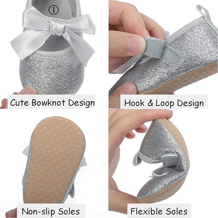 COSANKIM Baby Girls Mary Jane Flats Shoes Anti-Slip Rubber Sole Infant Toddler - Image 3