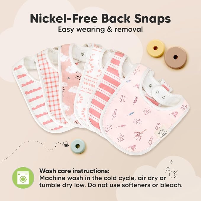 8-Pack Organic Baby Bibs for Boys, Girls - Image 9