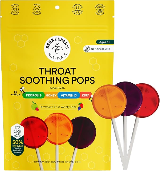 Kids Throat Soothing Lollipops by Beekeeper's Naturals by BeekeepersNaturals