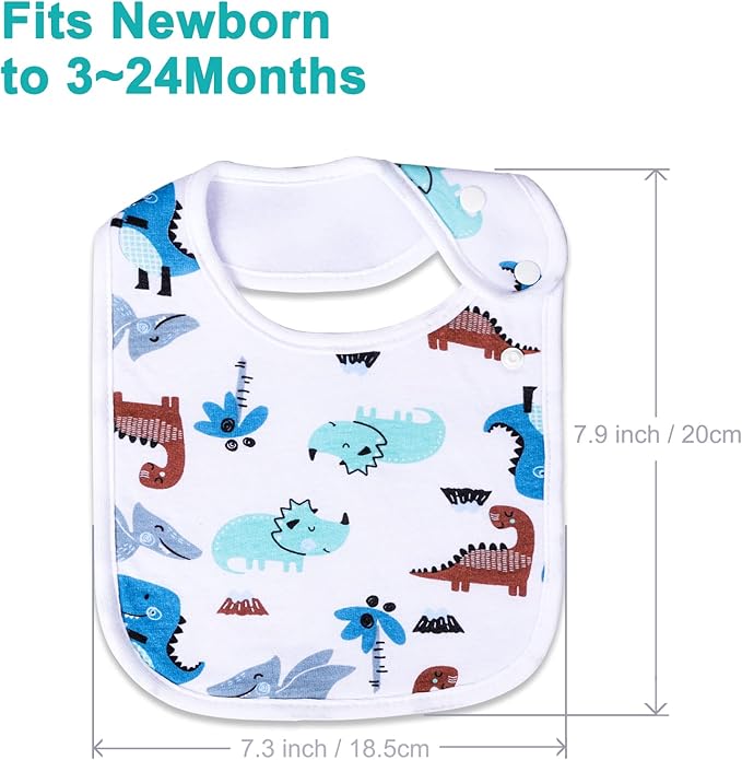 Baby Bibs Soft and Absorbent Organic Cotton Bandana Drool Bibs Set - Image 3