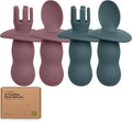 KeaBabies 4-Pack Silicone Baby Spoons and Forks Set by KeaBabies