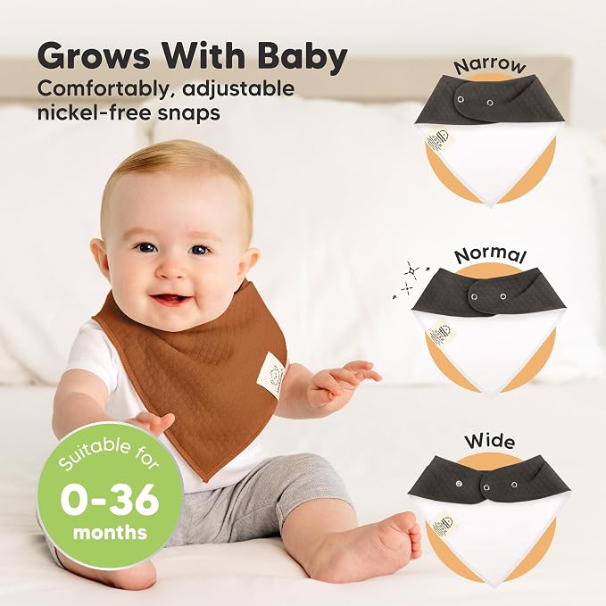 KeaBabies 8-Pack Bandana Bibs for Baby Girls, Boys - Image 4