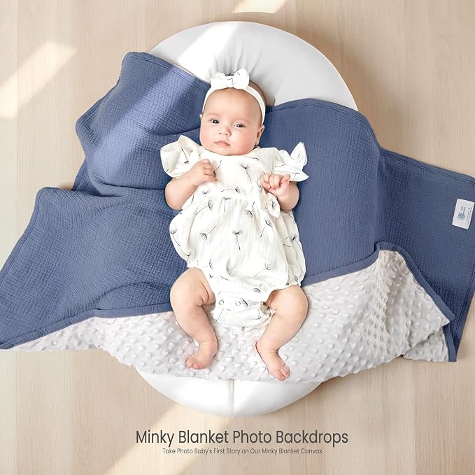 lulumoon Baby Blanket for Newborn Receiving: Minky Dot & Muslin Lightweight - Image 3