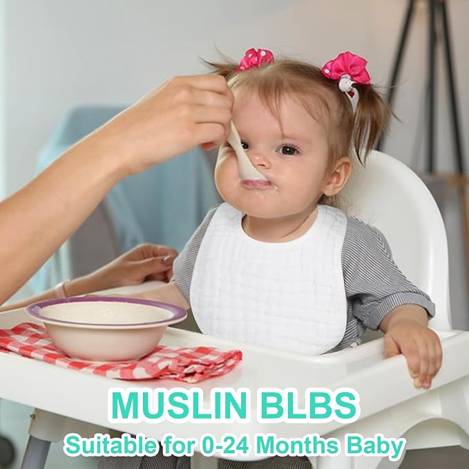 Accmor Muslin Baby Drool Bibs 6 Pack Baby Bandana Drool Bibs Soft Cotton Baby - Image 5