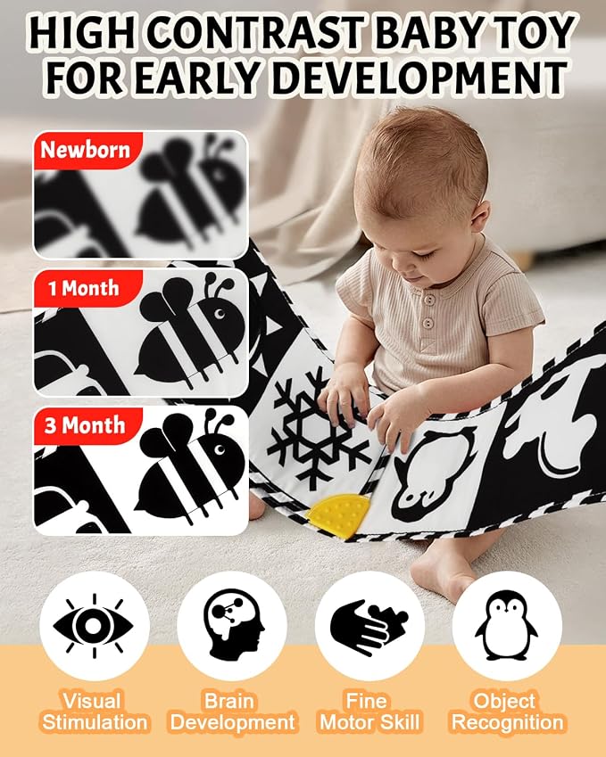 High Contrast Baby Toys, Soft Baby Books, Infant Sensory 0-6-12 Months - Image 3