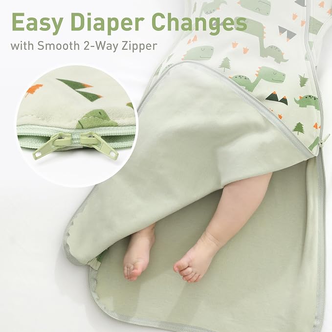 Premium Soft Cotton Swaddle Blanket Sleep Sack Arms Up Design 2 Packs 3-6 Months - Image 5