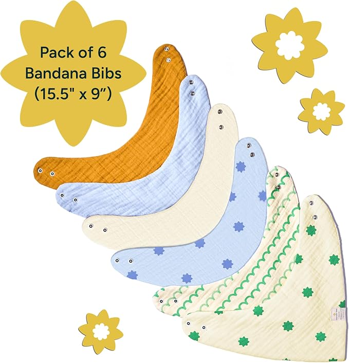 Bandana Bibs - 100% Organic Premium Muslin Cotton, 7-Layers - Image 8