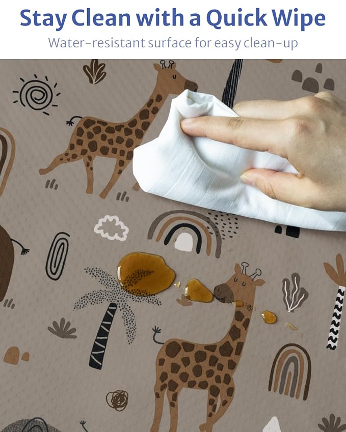Blissful Diary Baby Splat Mat for Under High Chair, 50.4 x 50.4 Inch Wipeable - Image 6