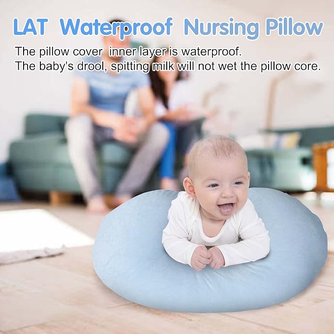 LAT Waterproof Nursing Pillow for Breastfeeding, Waterproof Removable Cover - Image 2