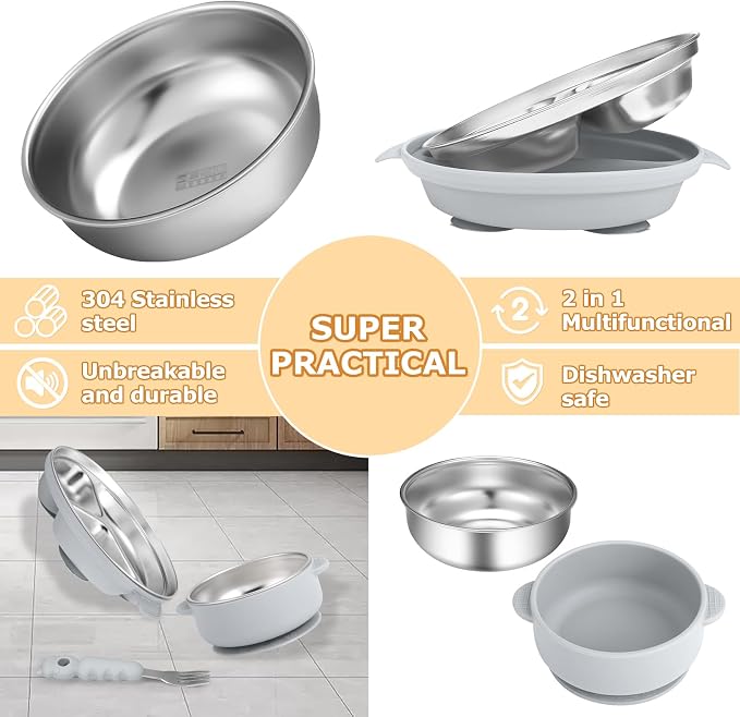 Stainless Steel Baby Plates - Image 4