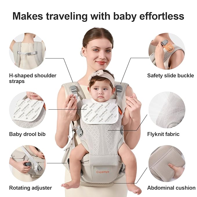 Baby Carrier with Hip Seat, 2-in-1 Forward-Facing Carry - Image 4