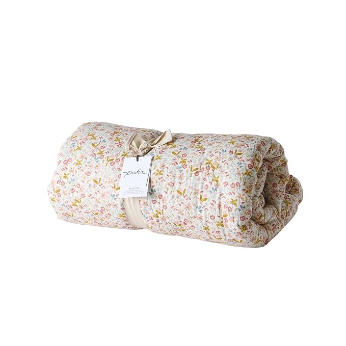 Pehr Baby Play Mat, Floret | Ultra-Soft Quilted 100% Cotton Exterior - Image 9