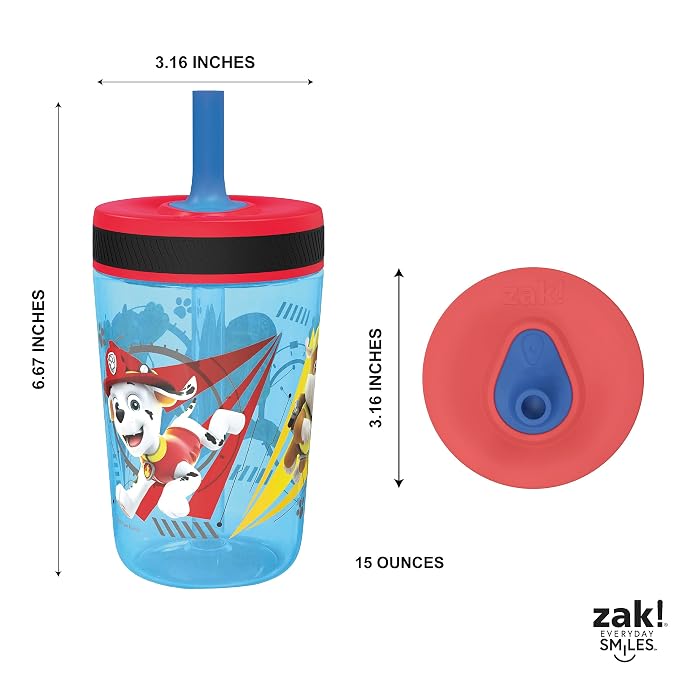 Zak Designs Kelso Tumbler 15 oz Set Toddlers Cups Leak-Proof Screw-On Lid - Image 8