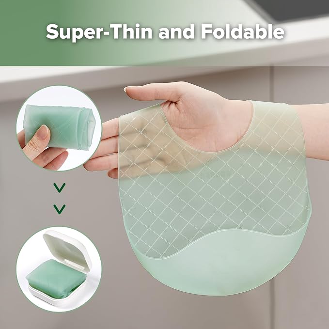 haakaa Lightweight Silicone Pocket Bib – Ultra-Light & Foldable Travel Silicone - Image 3