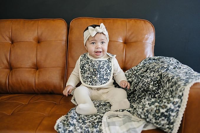 Mebie Baby Muslin Cotton Bib, 3 pack, Baby Bib Set - Image 6