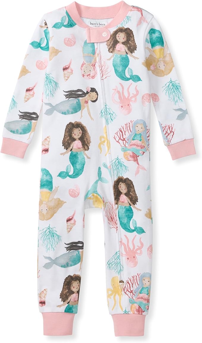 Burt's Bees Baby baby-girls Sleepers, 100% Organic Cotton, One-piece Zip Up by BurtsBeesBaby