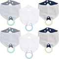 Baby Bandana Bibs & Teethers 6-Pack, 100% Organic Cotton, Super Absorbent & Soft by CUXFLS